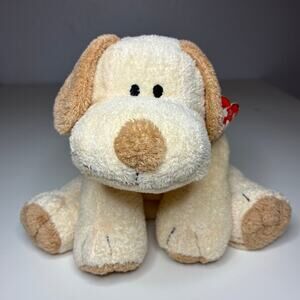 Vintage 2002 Ty Pluffies Plopper Dog Plush Brown Puppy Stuffed Animal With Tags